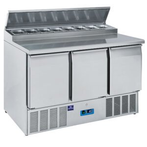 Saladette mit 3 Türen GN 1/1, 8x GN 1/6 h=150 mm, 0°/+8°C