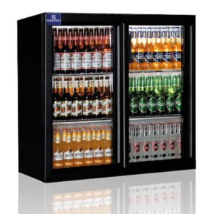 Barkühlschrank mit 2 Glasflügeltüren, 201 Liter, -1°/+5°C