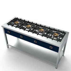 Pancake Gaskocher mit 4 Brennern je 8 kW