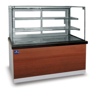 Konditorei-Theke mit 2 Regalböden und gerader Frontverglasung, Umluft, 0°/+8°C