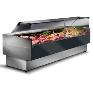 Fleischkühltheke 1520 mm mit gerader Frontverglasung, Umluft Kühlung, +2°/+5°C