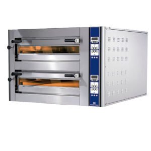 Elektro-Pizzaofen für 4+4 Pizzen ø 350 mm, elektronische Bedienung