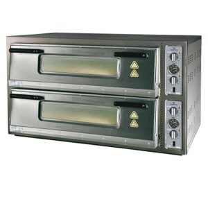 Elektro-Pizzaofen für 4+4 Pizzen ø34 cm, mechanische Bedienung