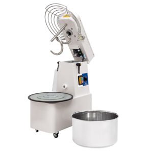 Spiralteigkneter auf Räder, 35 kg/41 Liter, 1 Geschwindigkeit, mit Timer und abnehmbarer Wanne