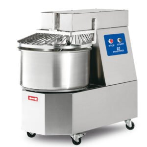 Spiralteigkneter auf Räder, 30 kg/41 Liter, 1 Geschwindigkeit aus Edelstahl, 400V