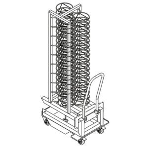 Hordengestellwagen für Teller für 20x GN 1/1 Öfen, 50x ø 310 mm