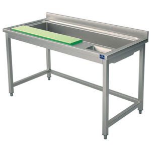 Vorbereitungstisch für Gemüse mit Schneidbrett und Becken, L=1400 mm