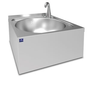 Handwaschbecken Ø 390 mm für Wandmontage mit elektronischer Armatur