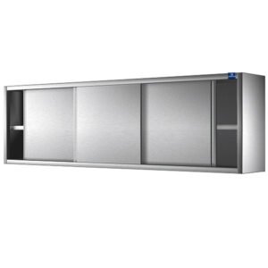 Wandhängeschrank mit Schiebetüren und Zwischenbord, 1600x400 mm