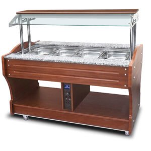 Bainmarie-Buffet, Inselmodell, 4x GN 1/1 H=150 mm, Haube nicht absenkbar