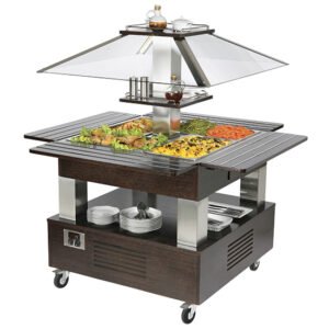 Bainmarie-Buffet, Inselmodell, 4x GN 1/1 H=150 mm, Haube nicht absenkbar