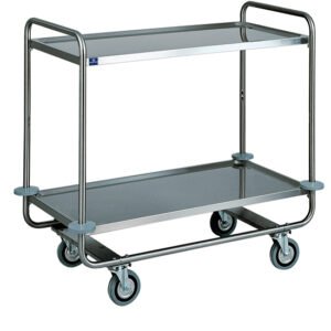 Service-Wagen in Edelstahl mit 2 Ebenen 1050x550 mm