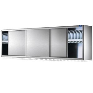 Wandhängeschrank mit Schiebetüren und Tellerbord, 1500x400 mm