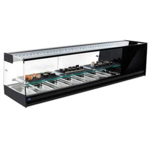 Sushikühlvitrine 6x GN 1/3 mit Zwischenglas und LED Beleuchtung, +1°/+5°C