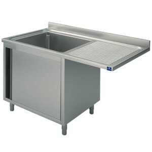 Spülschrank mit Flügeltür für Einbau-Geschirrspüler, 1 Becken links, 1200x600 mm
