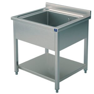 Spültisch, 1 Becken, auf Beinen, mit Zwischenboden, 600x700 mm