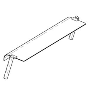 Ausgabeaufsatz mit abgerundeter Scheibe, 1 Ebene, B=1200 mm