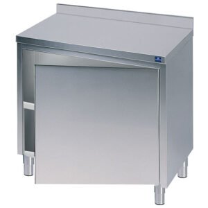 Neutraler Arbeitsschrank mit Flügeltüren und Aufkantung, 800x600 mm