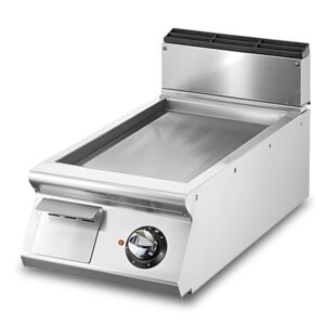 Elektro-Grillplatte, Tischmodell, glatte verchromte Platte